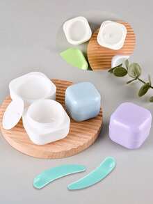 1/2set 30g Empty Cosmetic Jar, Refillable Travel Toiletries Container, Mask DIY Bottle With Lid, Leak Proof Travelling Accessories,With Makeup Spoon,Face Cream, Eye Cream, Lotion, Cosmetic Packaging Bottle,Ointment Bottles, Facial Mask Bottles, Empty Portable Cream Jar Cosmetic Container Travel Bottles(Spoon Color Random) - Multicolor - View 1