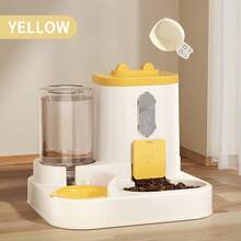 Automatic Cat Feeder - 2-In-1 Metered Feeding - Ensures Your Pet's Healthy Diet - Cute And Fun Water And Food Dispenser - Yellow - View 7