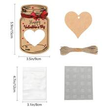 48-Piece Mason Jar Valentine's Day Card Set With Candy Bag - DIY Holiday Gifts, Class Exchange, Graduation And Birthday Party And Class Exchange Gifts, Fun DIY Craft Set, Heart Themed Paper Cards Does Not Include Candy - Multicolor - View 5
