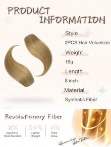 2pcs Clip-On Side Bangs, Long Sideburns Synthetic Clip-In Bangs Set - Multicolor - View 3