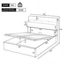 Bed Frames - Black + PU + 140cm*200cm - View 2