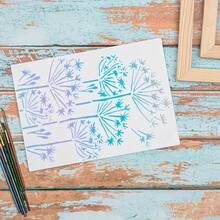 6pcs Reusable Plant Stencils, A4 Size 21x29.7cm - Dandelion, Flowers, Butterfly, Suitable For Painting, Wall Decor, Fabric Printing, Furniture Makeover, DIY Crafts, Scrapbooking, Home Decor - Multipurpose Design For Beginners