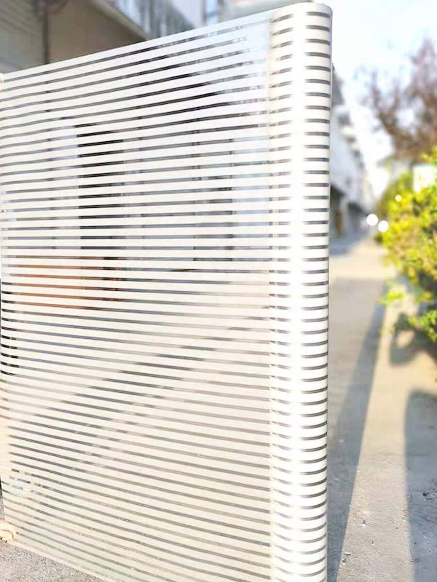 1pc Frosted Window Privacy Film Sun Blocking Frosted Glass Window Film Static Cling Window Covering Non Adhesive Glass Sticker For Home Office Bathroom Kids Study Stripe Patterns - Multicolor - View 1