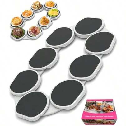 Lazy Susan Turntable For Dining Table 2025 Upgraded Rotating Serving Tray Turntable Rack For Cabinet Turntable Expandable For Rectangular Oblong Table Great Gift Party Gathering