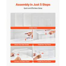 Shoe Storage Boxes, 6 Pack Clear Stackable Shoe Boxes Storage Organizers With Magnetic Door, Fit Up To US Size 13, Plastic Sneaker Containers For High Heels, Boots, And Hats, Transparent White - Fully transparent magnetic clasp set (6 pieces, white) - 查看 5