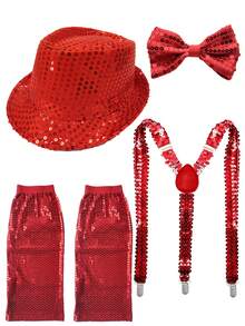 Conjunto de 4 piezas de accesorios y disfraces de los años 70 para mujer, incluyendo gafas, para fiesta de Halloween