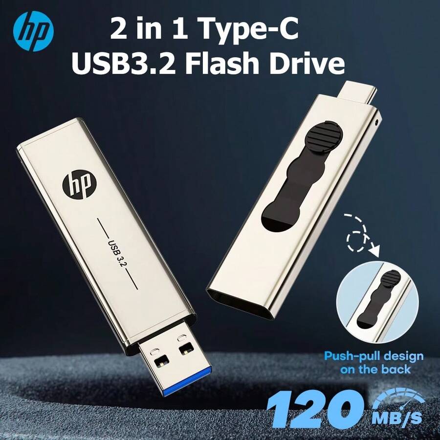 HP 64GB Type-C USB 隨身碟 128GB USB3.2 U 盤 256GB USB 隨身碟 OTG U 盤 相容手機與電腦