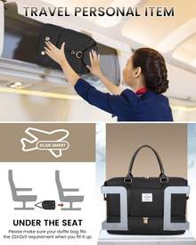 LOVEVOOK Travel Bag Weekender Bags For Women, Carry On Overnight With Shoe Compartment,Duffle With Laptop Pocket,Hospital Bag For Labor Delivery,Gym Tote With Toiletry - màu đen - Xem 4