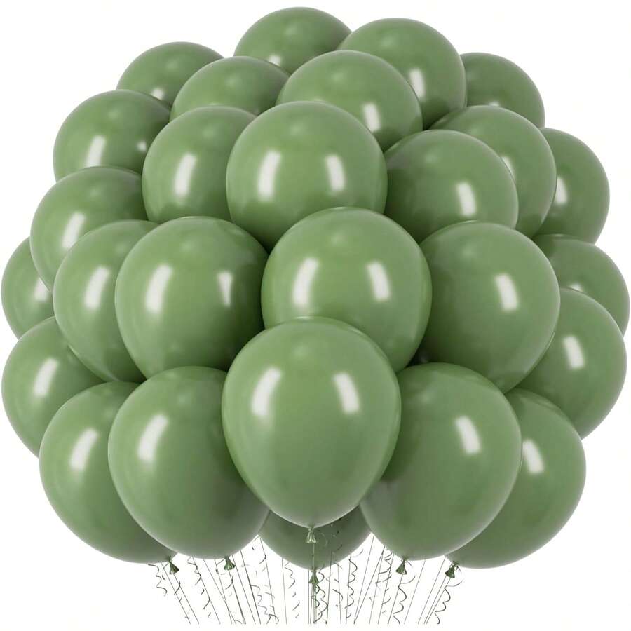 Globos Verde Salvia, Diferentes Tamaños (18, 12, 10, 5 Pulgadas), Juego de Arco de Globos de Látex Verde Aguacate, Adecuado para Cumpleaños, Graduación, Baby Shower, Boda Bohemiana, Aniversario, Bautizo, Decoración de Fiesta con Tema de Jungla Safari