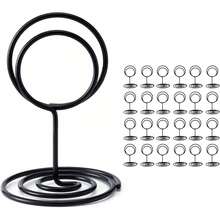 Set Of 2, 4, Or 6 Table Number Holders, Seat Card Holders, Metal Wire Photo Clips, Small Table Card Holders, Photo Clips For Centerpiece Decoration, Suitable For Weddings, Banquets, Parties, And Birthdays - Black - View 1