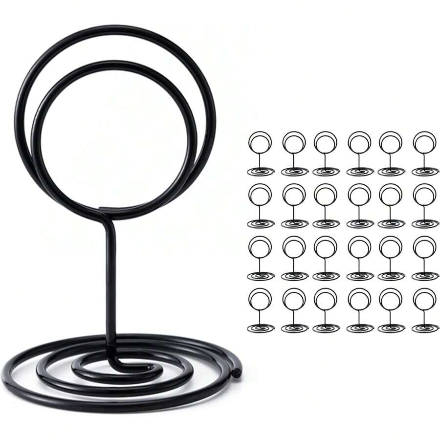 Set Of 2, 4, Or 6 Table Number Holders, Seat Card Holders, Metal Wire Photo Clips, Small Table Card Holders, Photo Clips For Centerpiece Decoration, Suitable For Weddings, Banquets, Parties, And Birthdays - Black - View 1