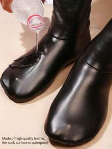 1 件装，男女通用冬季成人加厚保暖地板袜，防滑高筒皮质袜，防水 - 彩色 - 查看 3