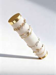 1个木质绒面金属首饰架，手镯展示架，收藏品及配件收纳架 - 白色 - 查看 3