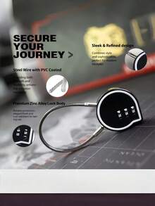 UP Security 多功能智能水滴形锌合金背包锁，行李箱包组合钥匙防盗锁，旅行必备，情人节礼物。