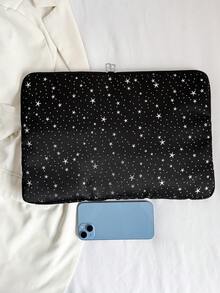 1个星形图案笔记本电脑保护套，适用于10/11英寸iPad、13/14英寸、15/15.6英寸笔记本电脑，防水旅行必备。 - 黑色 - 查看 8
