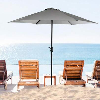 EKE Sombrilla Para Exteriores Patio Jardin Playa 2.7 Metros De Diametro Resistente Metal Contra Agua Para Restaurantes Bares Eventos Varios Colores