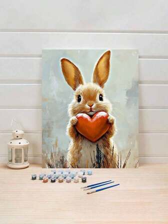 Cute Rabbit DIY Digital Oil Painting: Illuminate Creative Life, Depict A Colorful World. DIY Digital Oil Painting, Start Your Art Journey. It Is The Perfect Fusion Of Creativity And Fun, An Excellent Choice For Interaction, Couples To Share, And Personal Relaxation. High-Quality Canvas, Fine Texture, Carrying Your Artistic Dreams. Paints, Vibrant And Long-Lasting Colors, And Odorless, And Reliable. Clear Digital Identification, Even Without Any Painting Foundation, You Can Easily Get Started, And Everyone Can Become An Artist.