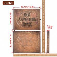 OUR ADVENTURE BOOK A Adventure Book 180 Pages Scrapbook Photo Album,Retro Style Embossed Letter Leather Cover Travel Diary Journal Scrap Book For Couples,Memory Book For Anniversary Wedding,Valentines Day Gifts - 棕色 - 查看 3
