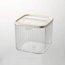 1 صندوق تخزين بلاستيكي مقاوم للماء مربع متعدد الوظائف، سهل التنظيم وتخزين الاكسسوارات، مع غطاء، مناسب لشرائط الشعر والفيونكات ومشابك الشعر والأعواد القطنية، منظم شفاف للمكياج