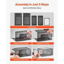Shoe Storage Boxes, 6 Pack Clear Stackable Shoe Boxes Storage Organizers With Magnetic Door, Fit Up To US Size 13, Plastic Sneaker Containers For High Heels, Boots, And Hats, Transparent Black - Fully transparent magnetic clasp set (6 pieces, black) - 查看 5