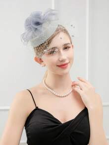 HITYfascinator 1pc Derby Hat Veil Mesh Fascinator For Christmas Tea Party Halloween 1920S Birthday Horse-Racing Wedding Hat Church Hat With Clip - 2025 STYLE - View 10