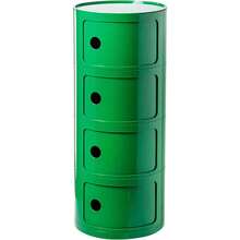 ColourTree 2 /3/4Tier Green Round Nightstand With Drawers,Small Bedside Table With Storage,Round Storage Cabinet With Sliding Door,Modern End Table Side Table - 彩色 - 查看 1