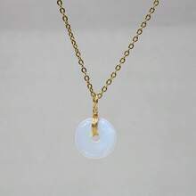 1 Piece Natural Amethyst Donut Pendant, Protective Healing Crystal Jewelry Gift, Round Safety Buckle, Natural Stone, Amethyst, Tiger's Eye, Rose Quartz Necklace Pendant, Women's Holiday Gift