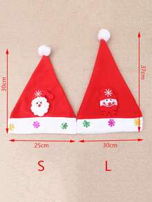 圣诞节卡通帽子节日聚会庆祝帽可爱带灯圣诞老人雪人驯鹿红色装饰帽家庭圣诞装饰 - 彩色 - 查看 11