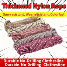 10米户外可折叠晾衣绳，耐用加厚防滑尼龙绳，壁挂式晾衣架 - 彩色 - 查看 8