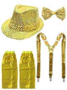 Conjunto de 4 piezas de accesorios y disfraces de los años 70 para mujer, incluyendo gafas, para fiesta de Halloween