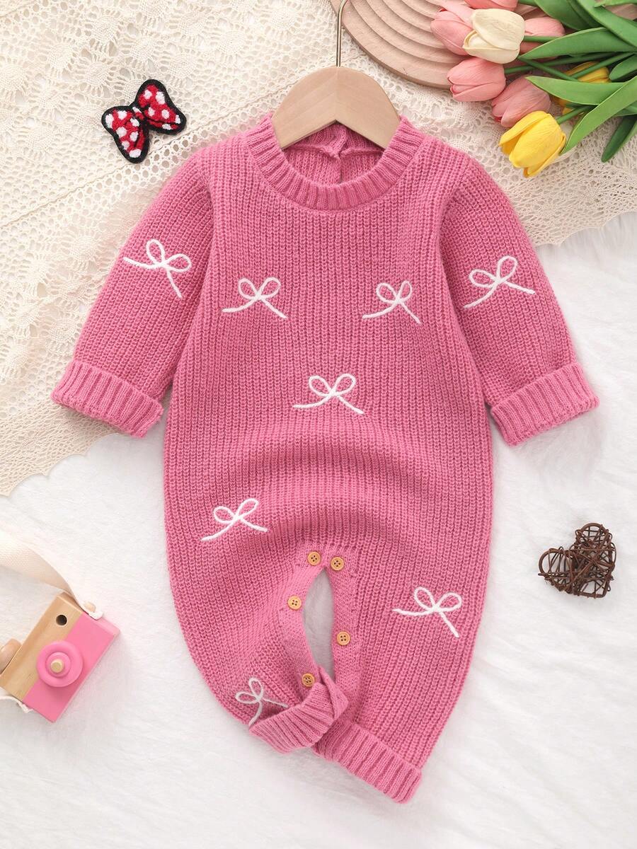 Cute & Sweet Butterfly Embroidery Romper For Baby Girls, Suitable For Outings Or Gatherings