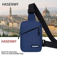 Bolso cruzado práctico y sencillo para hombre, bolso de pecho de un hombro, bolso cruzado para teléfono, adecuado para uso diario y viajes ZBIE - Gris - Ver 12