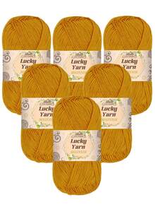 6 件/套 精致柔软舒适毛线，每件 50 克，4 股，多用途，可用于钩编/编织钱包、衣服、地毯，适合 DIY 情人节礼物、制作钱包、手提包等。