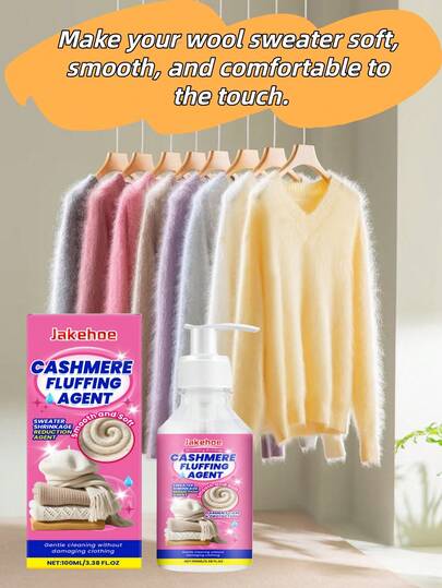jakehoe Wool Sweater Shrinkage Restorer, Gentle Home Care For Shrunken Clothing, Fluffy And Non-Damaging, Softening And Smoothing Fabric Care Liquid