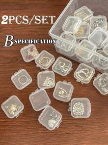 5 件套透明旅行收纳盒带盖，迷你收纳盒，旅行必备：可收纳牙签、牙线、时尚厨房和浴室用品、桌面清洁剂、唇刷、牙线带、创可贴、耳环盒、牙线收纳盒、透明收纳盒、家居收纳用品，专为居家和旅行设计。 - 彩色 - 查看 8