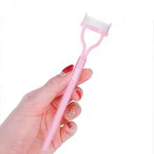 Eyelash Comb Separator Stainless Steel Pink Long Handle Eye Lash Separator Eyelash Definer Mascara Comb Applicator With Cover Arc Designed(1PC) - 粉色 - 查看 5