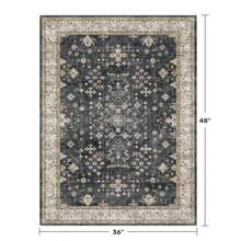 Washable Boho Ashen/Multi 3' X 4' Area Rug - AshenMulti - View 3