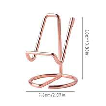 1pc Cute Golden Metal Desktop Phone Stand, Compatible With All Smartphones, Suitable For Tabletop Phone Stand, Metal Phone Holder, Elegant Rose Gold Phone Display Stand - Black - View 3