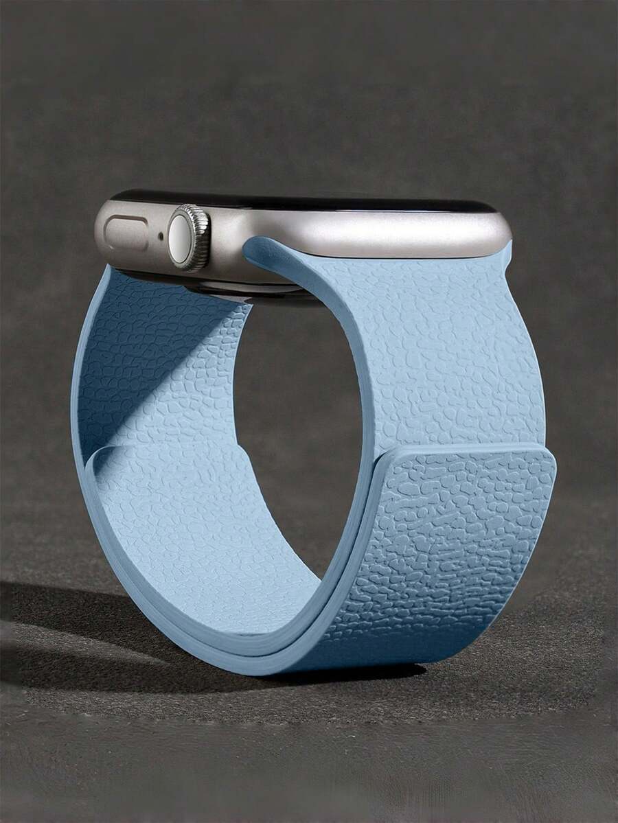 1条男女通用荔枝纹硅胶磁吸表带，兼容 42mm、38mm、40mm、41mm、44mm、45mm、46mm、49mm，时尚智能手表替换表带，适用于Series Ultra2、Ultra SE2、SE 11、10、9、8、7、6、5、4、3、2、1