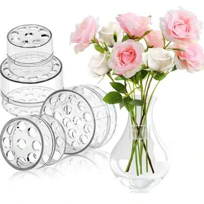 10-delars förpackning, 2 storlekar, återanvändbar blomsterarrangör, transparent spiralformad blomstjälkhållare i plast, blomsterfältblomma, bukett, bukettstjälk i plast, blomsterarrangemangsverktyg, professionell och heminredningsbar blomsterarrangemangsavdelare, lämplig för hemmet, utomhusträdgården, blomsterhandlare, etc.