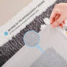 Alfombra de Baño Lujosa Microfibra Extrasuave y Absorbente Secado a Máquina Antideslizante Lanuda para el Suelo del Baño y Ducha 45x65 cm - Gris - Gris - Ver 5