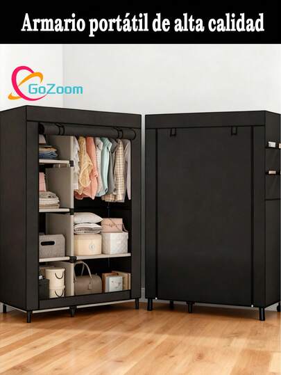 Closet Armable Ropero Rack Guardaropa Recamara Organización,Closet Armable, Armario Organizador, Rack Organizador con Lona Anti-Polvo, Para Ropa, Bolsas y Zapatos, Fácil de Armar, Compacto, Para Habitación, Bonito, Práctico Y Resistente. Armario Plegable Organizador de Ropa,navidad