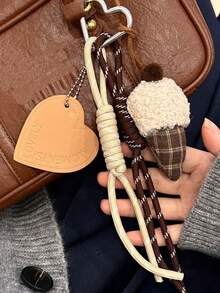 Joivida 1 Stück kreative gestrickte Mini Blumenstrauß Deko Schlüsselanhänger, Schleifenhänge-Ornament, eleganter Handtaschenanhänger - Verschiedenfarbig - Übersicht 4