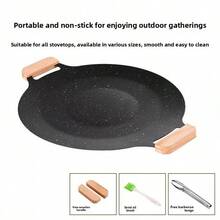 1个户外不粘铸铁煎锅，易于清洁，用途广泛，适用于餐饮、露营、旅行和厨房使用。 - 黑色 - 查看 11