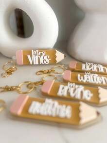 DIGITAL FILE, Pencil Keychain, Acrylic Pencil Keychain, Laser Cut File, File For Lasers, SVG, Teacher Appreciation, Appreciation Gift, Teach - Multicolor - View 4