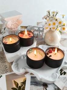 1支装香氛蜡烛，铁罐包装，家居装饰蜡烛，70克/2.47盎司，优质大豆蜡，持久燃烧，舒缓香氛，百合/茉莉/苹果/葡萄/肉桂/零陵香豆/薄荷/薰衣草，8种香型可选，节日庆典蜡烛，新年、情人节、感恩节适用