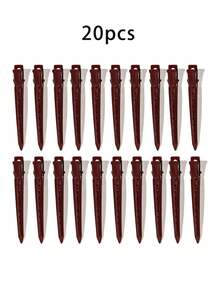 5个/10个/20个装酒红色金属鸭嘴夹发爪，8.5厘米多功能无缝固定发夹，专业沙龙卷发夹，鳄鱼夹，适合秋冬季、休闲装扮、化妆、圣诞节、圣诞礼物、沙龙美发配件、头部配饰、女士发饰 - 多色#4 - 查看 18