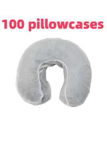 50 Pieces/Pack Headrest Cover, Seamless, One-Time Use Massage Face Cover, White, U-Shaped Pillow Cover, Elastic Non-Woven Fabric - Multicolor - View 10
