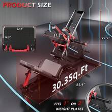 YODOLLA Hack Squat Leg Press Machine For Home Gym, 2 In 1 Adjustable Leg Exercise Workout Machine With Linear Bearing, Lower Body Workout Equipment With Weight Storage For Home - 紅色 - 查看 5