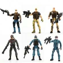 6 Stücke Militär Soldaten Actionfiguren, bewegliche Gelenke mit Waffen, Spezialeinheiten Spielzeugsoldaten, geeignet als Geburtstags- oder Weihnachtsgeschenk - Verschiedenfarbig - Übersicht 12